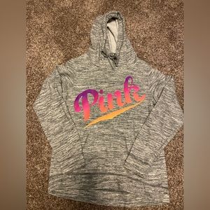 Pink brand grey hoodie sweatshirt size small